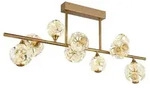 LED Deckenleuchte VIRINA, Metall, goldfarben, Kristalloptik, L 101 cm