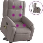 vidaXL Massagesessel mit Aufstehhilfe Taupe Stoff