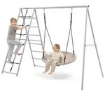 XL Gartenschaukel 3-in-1, Storchennest, Leiter und Kletternetz,...