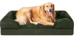 Orthop&auml;disches Hundebett XL 112x81cm Memory Foam Dunkel Gr&uuml;n Waschbar...