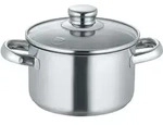 NEW ROMA Kochtopf 16, 20 oder 24cm (mit Deckel) - Silber/Transparent