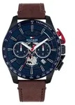 Tommy Hilfiger Chronograph Quarz Uhr Braunes mit Braunes Lederarmband - 1792268 -