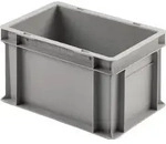 Transportstapelbeh&auml;lter L300xB200xH175mm o.Deckel hellgrau PP geschl.Griffe -