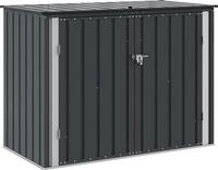 vidaXL Gartenlagerbox Schwarz 151,5 x 82 x 110,5 cm Stahl