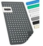 Badewannenmatte Rutschfest 89 x 40 cm Anthrazit PVC Schimmelresistent