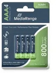 MediaRange MRBAT120, 800 mAh, 1,2 V, Nickel-Metallhydrid (NiMH) - Gr&uuml;n/Silber