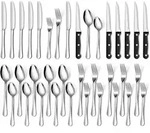 Besteckset 36-teilig f&uuml;r 6 Personen Edelstahl Silber mit Steakmessern - Silber