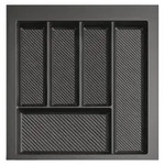Besteckeinsatz k&uuml;rzbar Breite 39-45 cm Schublade 50 cm Tiefe 42-49 cm - Grau