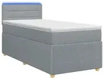 vidaXL Boxspringbett mit Matratze Hellgrau 80 x 200 cm Stoff - Hellgrau