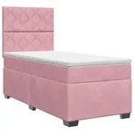 vidaXL Boxspringbett mit Matratze mit Kopfteil Rosa 80 x 200 cm Samt - Rosa