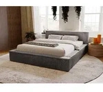 GRAINGOLD Schlafzimmerbett 180x200 Lago - Lattenrost, Kopfteil, Cordstoff -