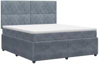 vidaXL Boxspringbett mit Matratze Dunkelgrau 160 x 200 cm Samt - Dunkelgrau