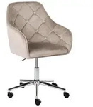 BELIANI Schreibtischstuhl Beige Samt Gepolstert Drehbar H&ouml;henverstellbar...