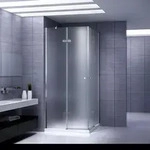 i-flair Eck-Duschkabine 80x90x190 cm aus satiniertem 6 mm Sicherheitsglas -...