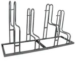 Fahrradst&auml;nder f&uuml;r 4 Fahrr&auml;der h&ouml;henversetzt 140 x 75,5 cm Stahl feuerverzinkt