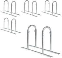 5 x Fahrradanlehnb&uuml;gel 140 x 88 cm Stahl feuerverzinkt &Oslash; 50 mm grau...