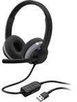 ISY PC Office Headset USB-A with 3.5mm Audio Adapter - Schwarz