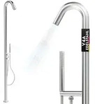 Pooldusche Gartendusche V4A AISI 316 Edelstahl rostfrei Warmwasser Kaltwasser...