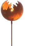 3.07 Deko Stecker Feuerball im Rost Design - ca. &Oslash; 15 cm x 98 cm - Windlicht...