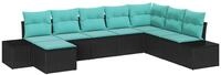 vidaXL Gartensofa-set 8 stk. Schwarz Poly-Rattan - Schwarz
