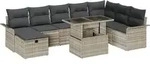 vidaXL Gartensofa-set 9 stk. Hellgrau Poly-Rattan - Hellgrau