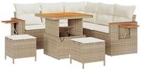 vidaXL Gartensofa-set 8 stk. Beige Poly-Rattan - Beige