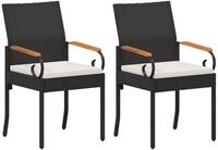 vidaXL Gartenst&uuml;hle 2 stk. Schwarz und Cremewei&szlig;