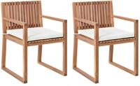 BELIANI Gartenstuhl 2er Set Hellbraun es Akazienholz Lamellen-Optik mit...