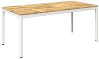 vidaXL Gartentisch Wei&szlig; 147 x 88,5 x 75 cm Massivholz Akazie