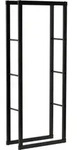 Kaminholzregal 60x25x150 cm, pulverbeschichteter Stahl, schwarz - Schwarz