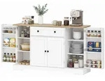 HOMCOM Sideboard K&uuml;chenschrank mit 4 T&uuml;ren, Schublade, Verstellbaren Regal -...
