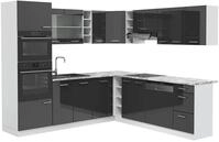Eckk&uuml;che Vicco R-Line Anthrazit Hochglanz/Wei&szlig; 247 x 237 cm, AP Marmor, Model 37685