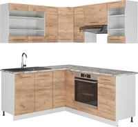 Eckk&uuml;che Vicco Fame-Line Goldkraft Eiche/Wei&szlig; 190 x 160 cm, AP Marmor, Model...
