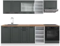 K&uuml;chenzeile Vicco R-Line Anthrazit Landhaus/Wei&szlig; 240 cm , AP Eiche, Model...