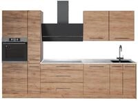 K&uuml;chenzeile Vicco Fame-Line Goldkraft Eiche/Goldkraft Eiche 310 cm, AP Marmor,...