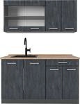 K&uuml;chenzeile Vicco R-Line Schwarz Beton 140 cm AP Eiche, Model 47429