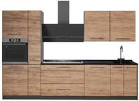 K&uuml;chenzeile Vicco Fame-Line Goldkraft Eiche/Anthrazit 310 cm, AP Anthrazit,...