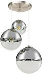 LED H&auml;ngeleuchte, 3-Flammig, Glas Kugeln, Chrom, D 51 cm
