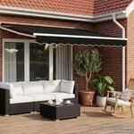 vidaXL Elektrische ausziehbare Markise Schwarz 3,5 x 2,5 m