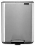 Brabantia Bo Pedal Bin, 12 l, Rechteckig, Stahl, Stahl, Terrasse, 292 mm - Silber