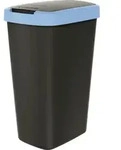 Abfallbeh&auml;lter 45l mit Deckel KEDEN COMPACTA Q schwarz mit hellblauem Rand -