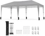 COSTWAY Pavillon 3x6m, Pop up Faltpavillon mit Tragetasche, Rollen & 6...