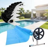 Mucola Poolabdeckung Aufrollvorrichtung 5,7M Fahrbar Solarfolie Aufroller Pool...