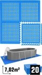 7 m&sup2; Poolunterlage - 20 EVA Matten 62x62 - Unterlegmatten Set - Pool Unterlage