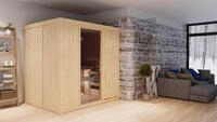Karibu Sauna Innensauna Bodin Fronteinstieg ohne Zubeh&ouml;r 210x165x202 cm mit