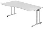 b&uuml;m&ouml; Schreibtisch Serie-N - Nachbildung: Wei&szlig;, Gr&ouml;&szlig;e: 180 x 100 cm - Wei&szlig;