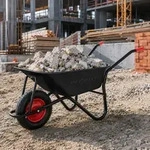 MAXCRAFT Schubkarre / Bauschubkarre Luftbereifung 250 kg 100 L Schwarz / Rot -...