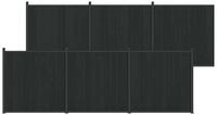 vidaXL Zaunelement 6 stk. 1055 x 186,5 cm WPC und Aluminium Schwarz - Schwarz