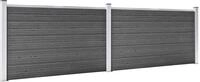 vidaXL Zaunelement Set WPC 353x105 cm Schwarz - Grau