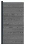 vidaXL Zaunelement 95 x 186 cm WPC und Aluminium Grau - Grau